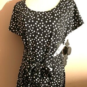 Robbie Bee Black and White Patterned Dress